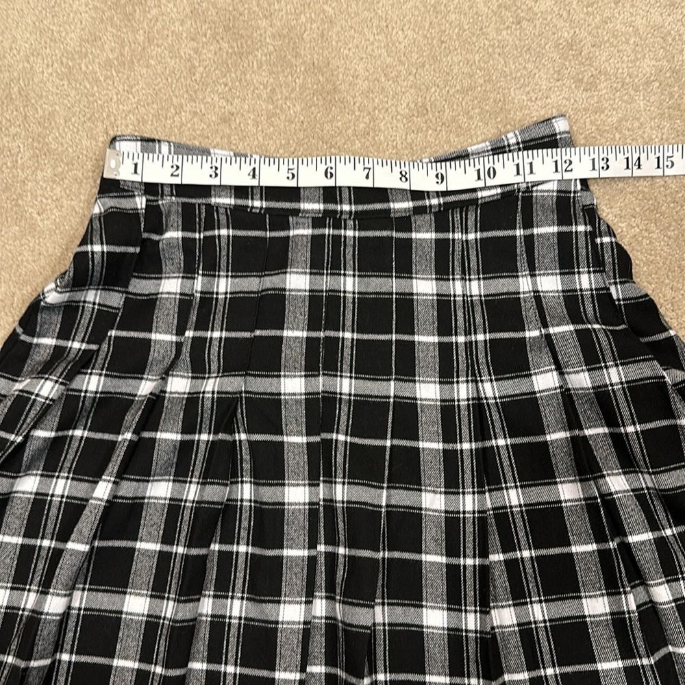 Hollister Clueless Black White Plaid Flare Pleated 90s Y2K Mini Skirt Women XS - Picture 3 of 8